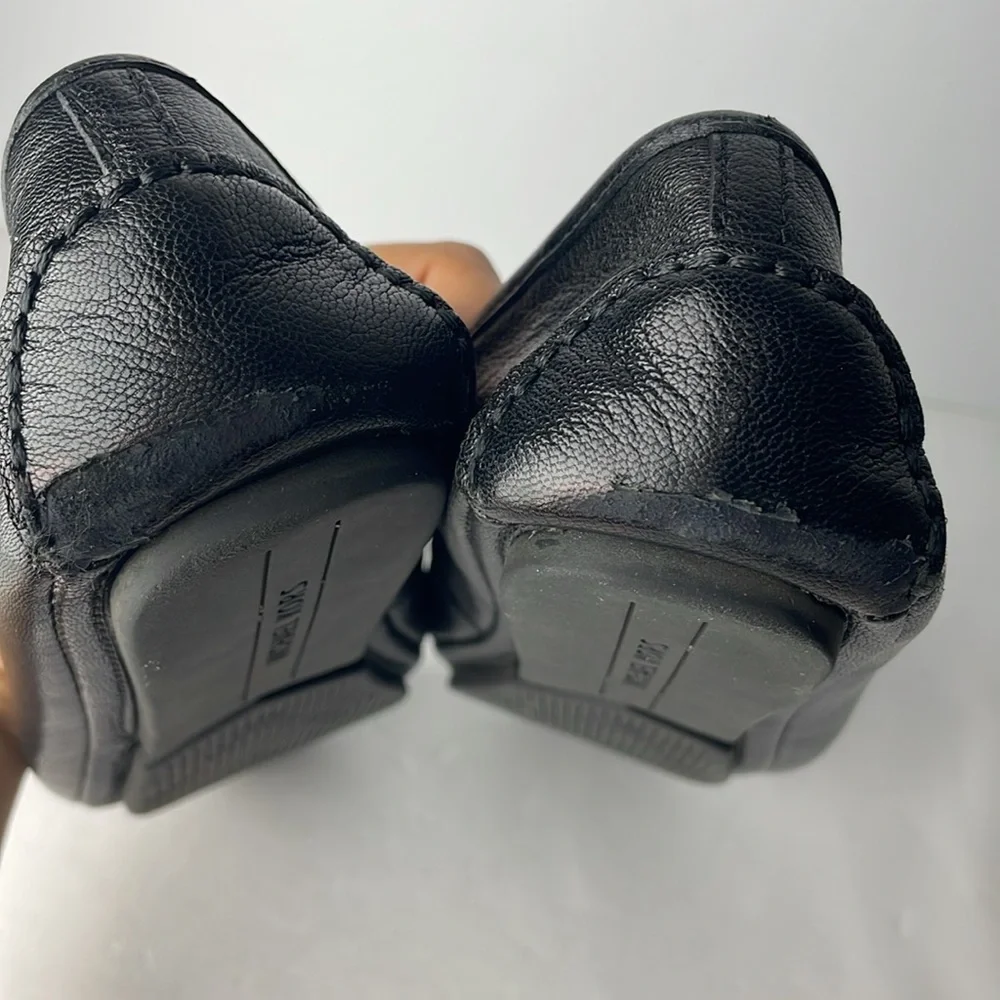 Michael Kors Lillie Black Leather Ballet Loafer Flats ME19G